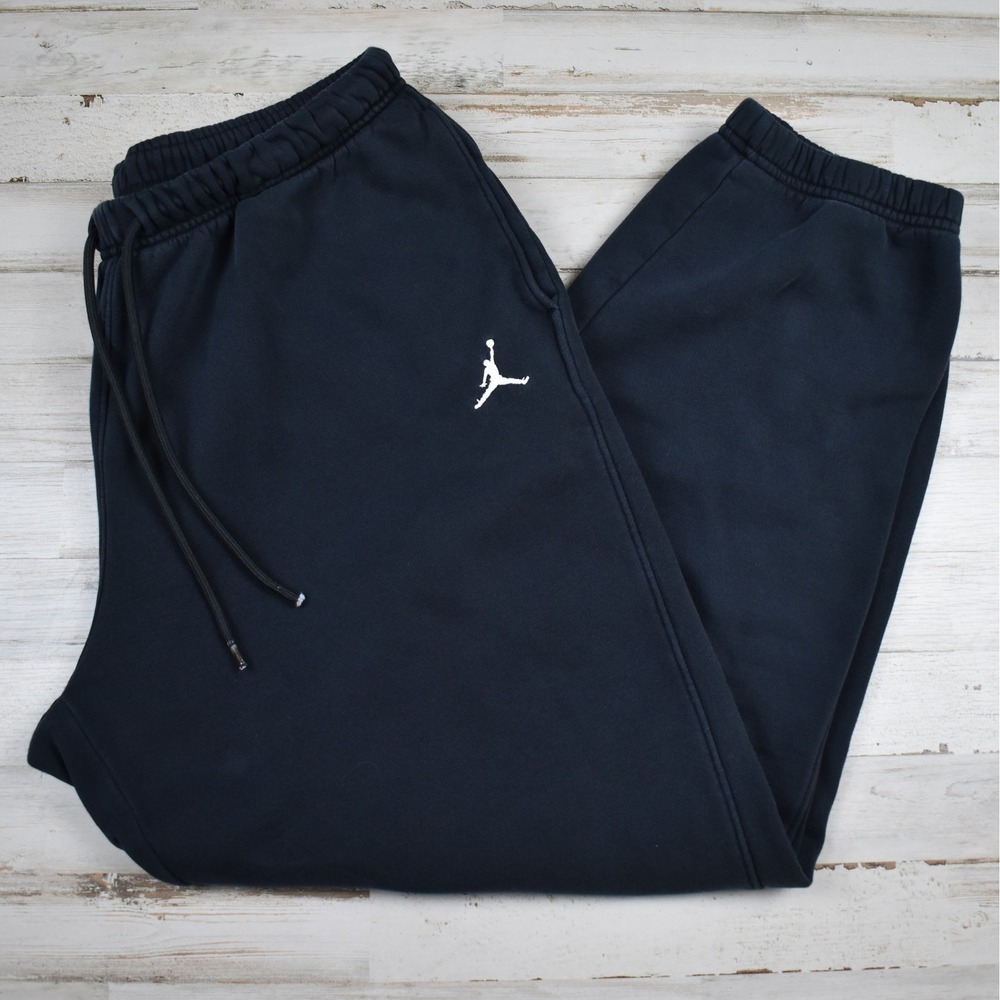 Jordan Sweatpants Mens Large Black Fleece Joggers Jumpman Logo Active Pants L